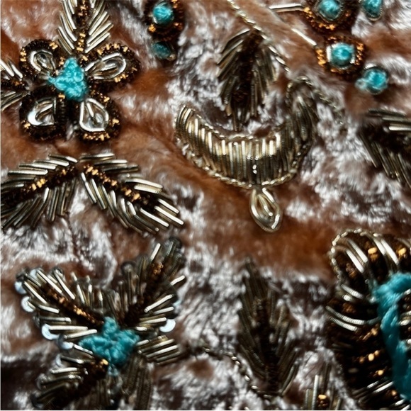 SOFT SURROUNDINGS Crushed Velvet Moroccan Beaded Tunic in Pink, Size PXS EUC - Picture 5 of 14